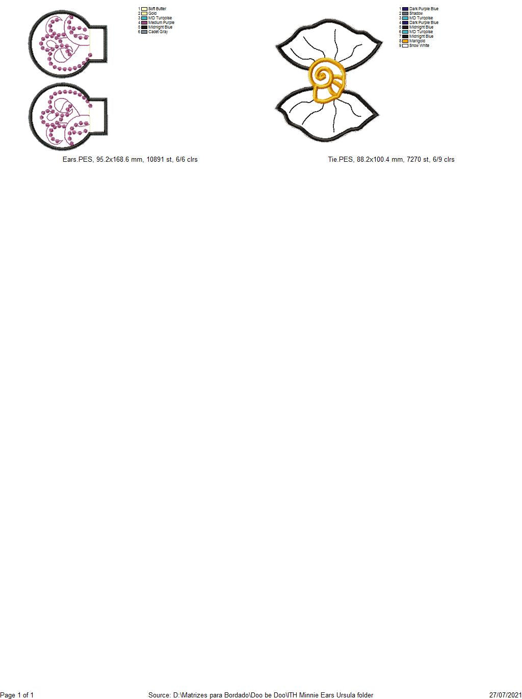 Sea Witch Headband - ITH Project - Machine Embroidery Design