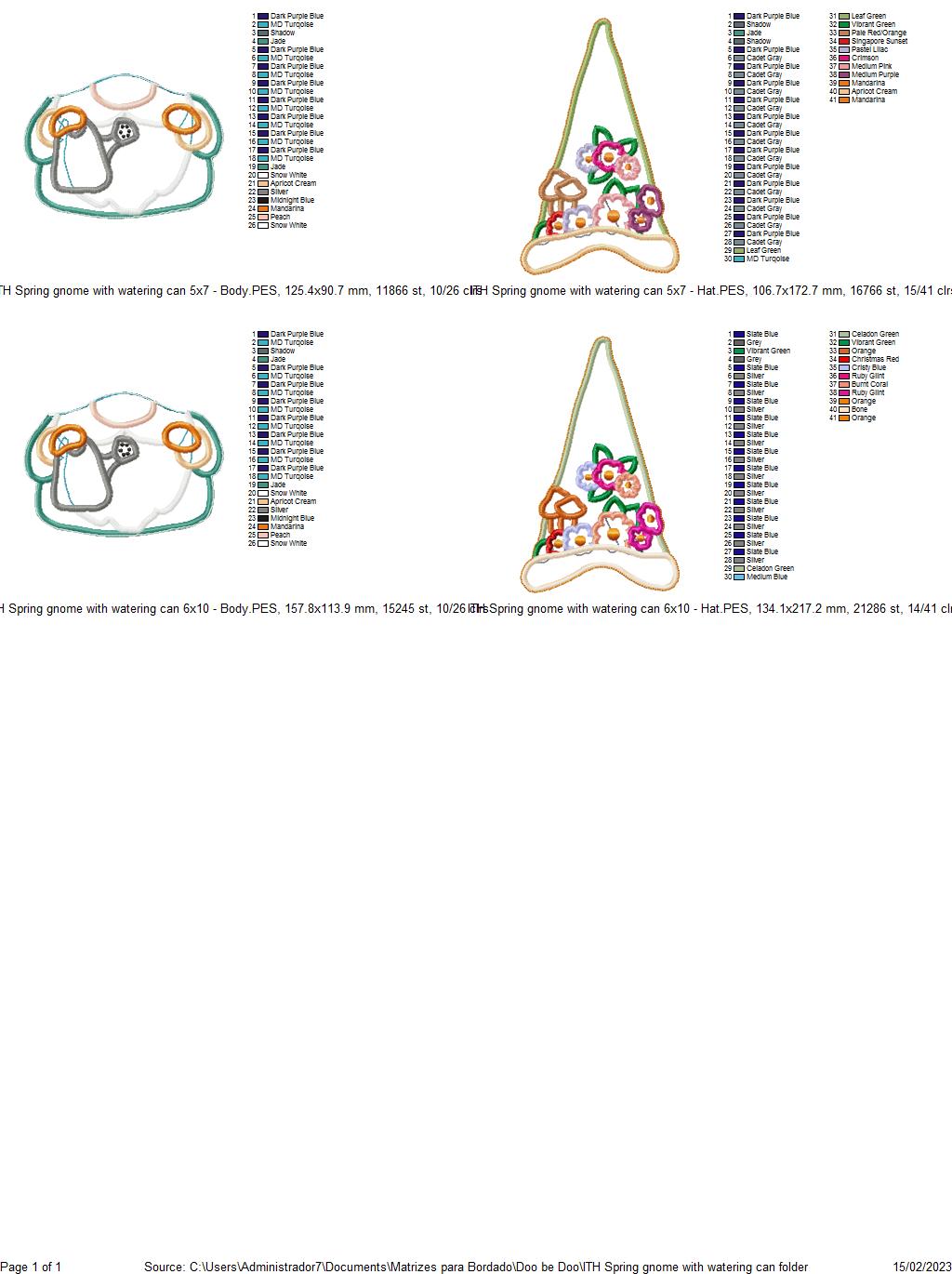 Spring Garden Gnome - ITH Project - Machine Embroidery Design