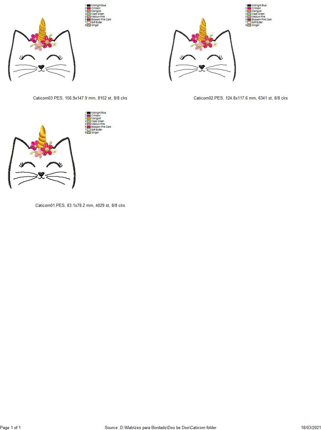 Caticorn - Satin Stitch