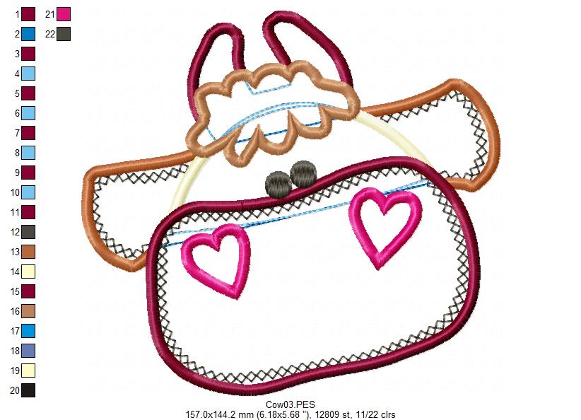 Cute Cow - Applique