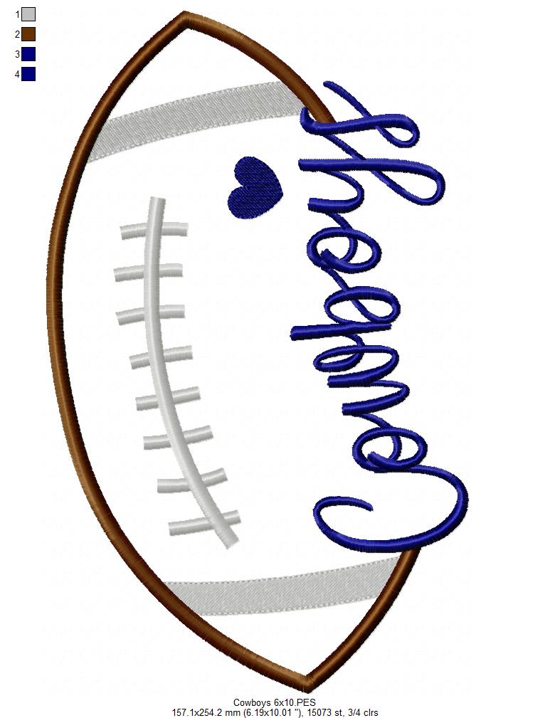 Football Cowboys Ball - Fill Stitch