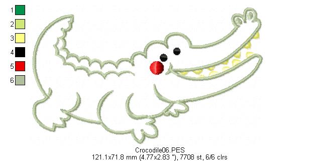Aligator - Applique - Machine Embroidery Design