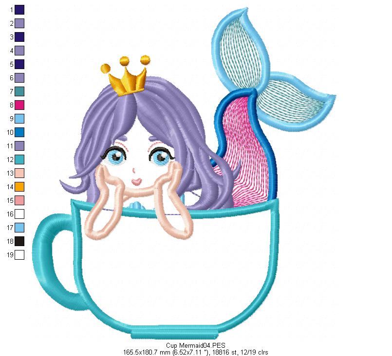 Cup Mermaid - Applique
