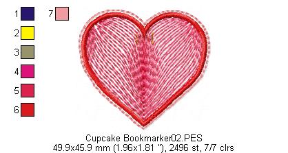 Cupcake Bookmarker - ITH Project - Machine Embroidery Design