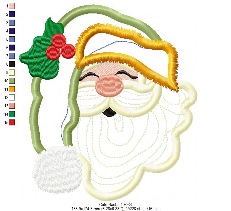 Santa Claus Face - Applique