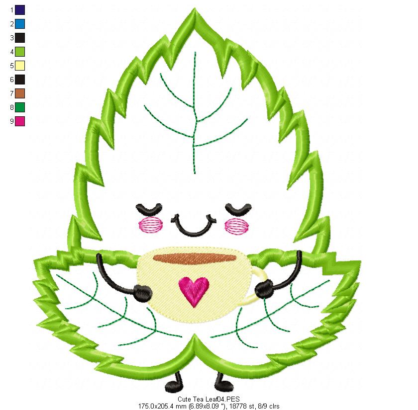 Cute Tea Leaf - Applique