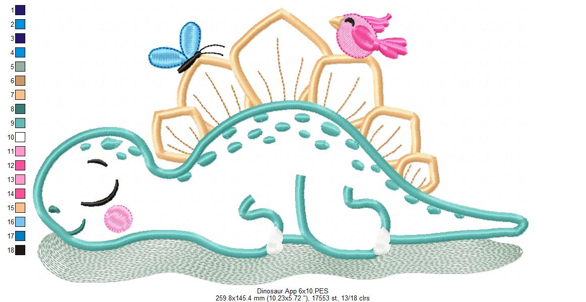 Dinosaur Sleeping - Applique