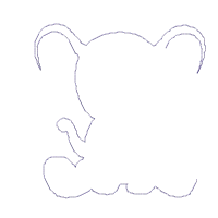 Elephant Boy Holding a Flower - Applique