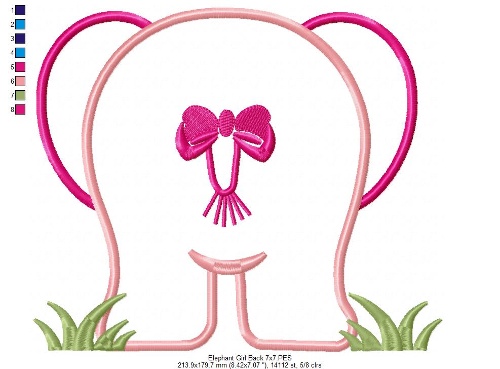Elephant Girl Front and Back - Applique