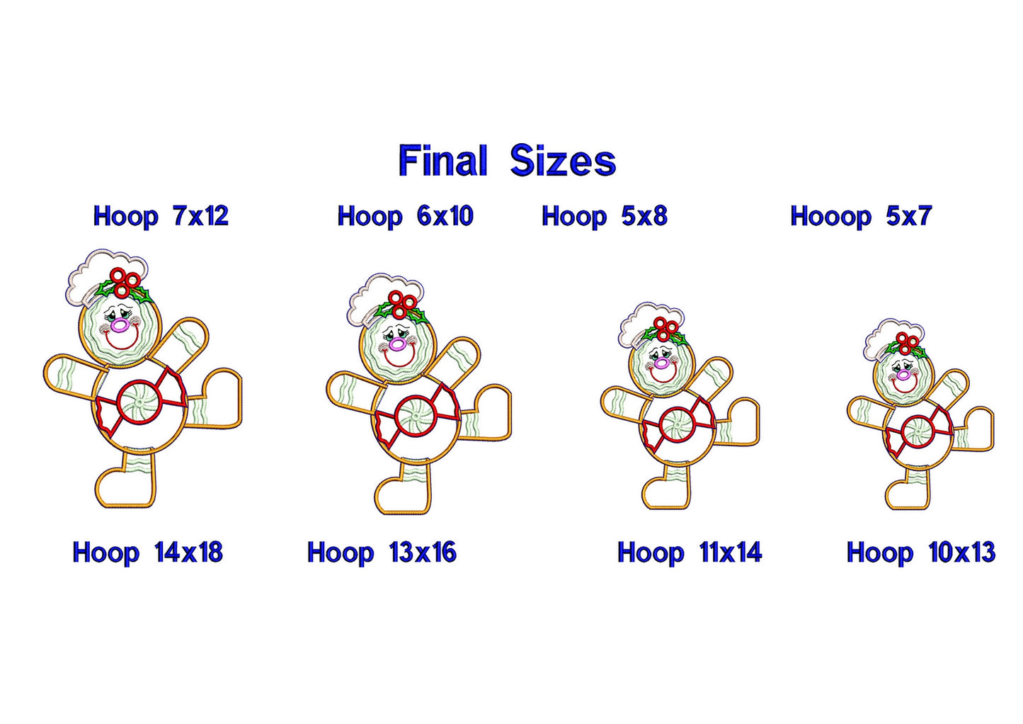 Gingerbread With Candy Vase Ornament - ITH Project - Machine Embroidery Design