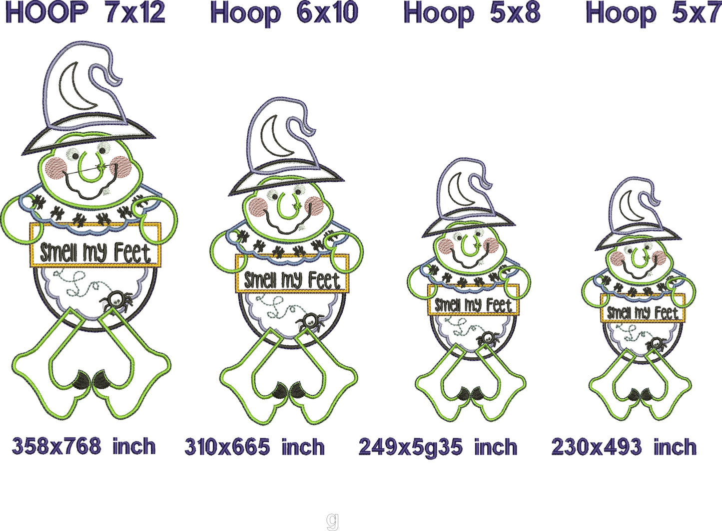 Witch Smell My Feet - ITH Project - Machine Embroidery Design