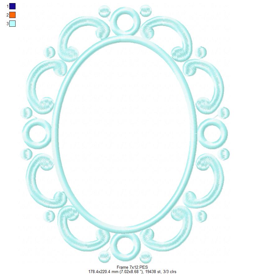 Arabesque Frame Blue - Applique