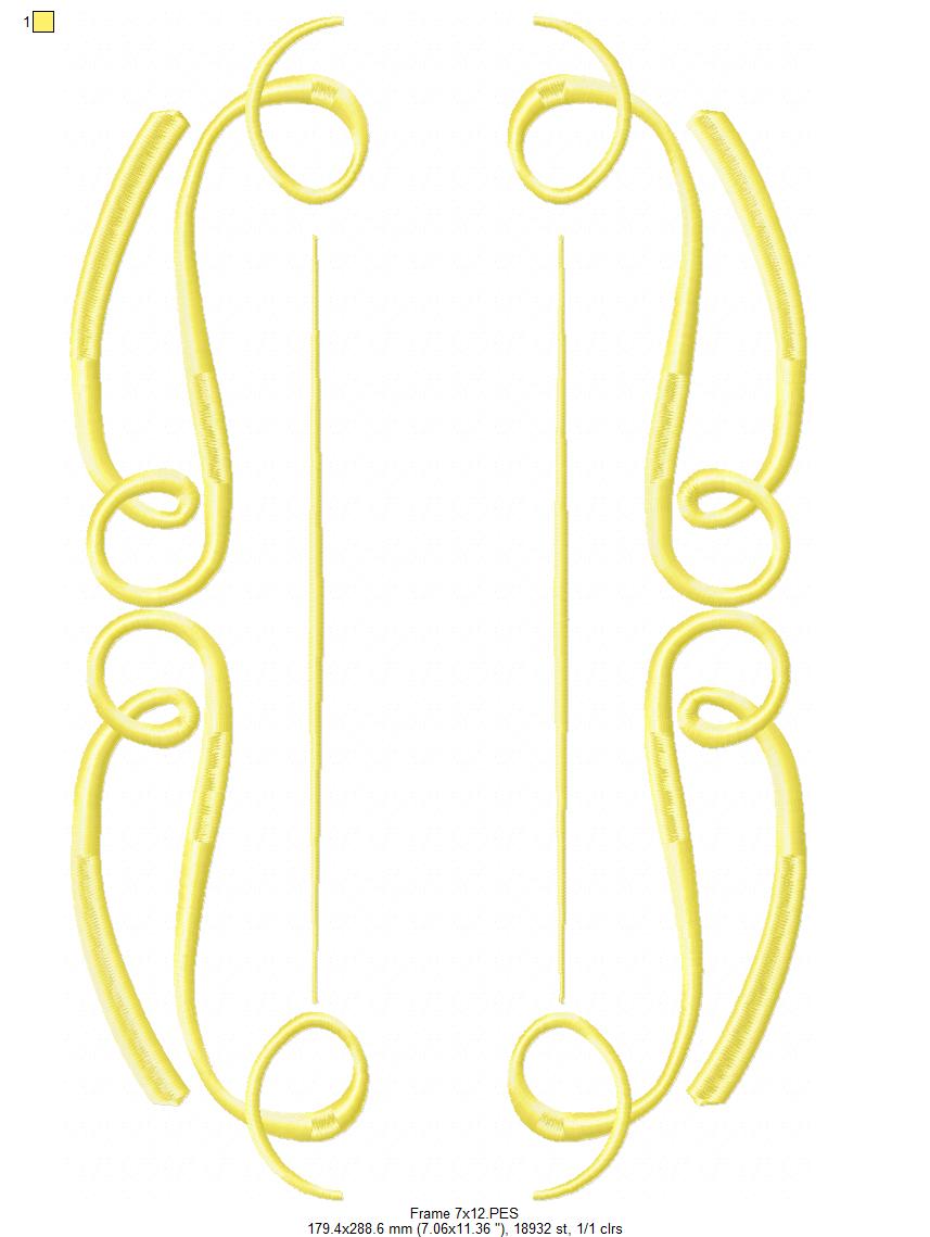 Arabesque Frame - Fill Stitch