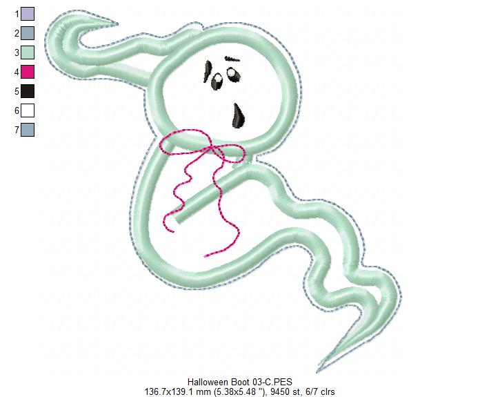 Halloween Boot Door Ornament - ITH Project - Machine Embroidery Design