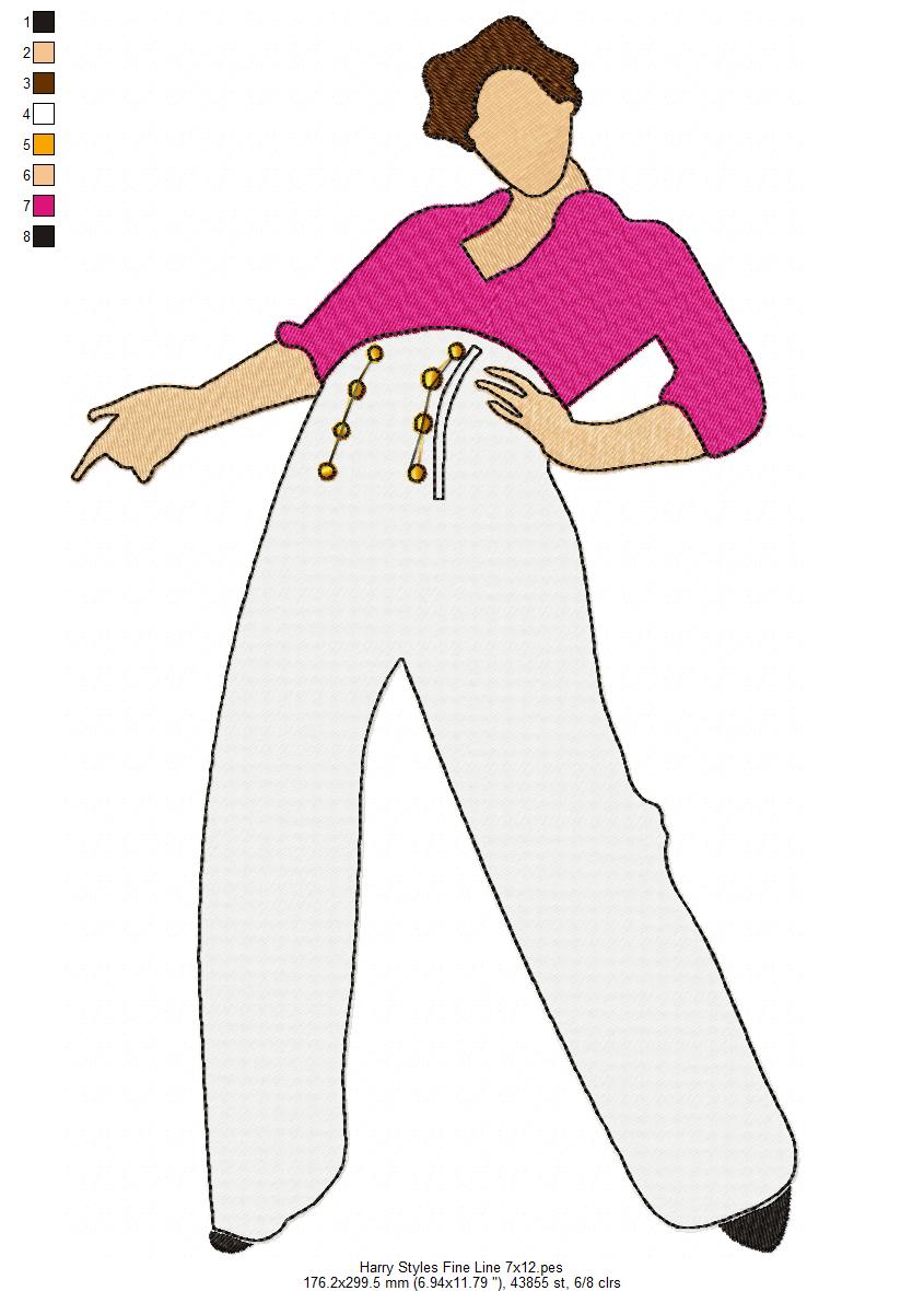 Harry Styles - Fill Stitch - Machine Embroidery Design