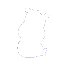 Hippo Girl with Bow - Applique