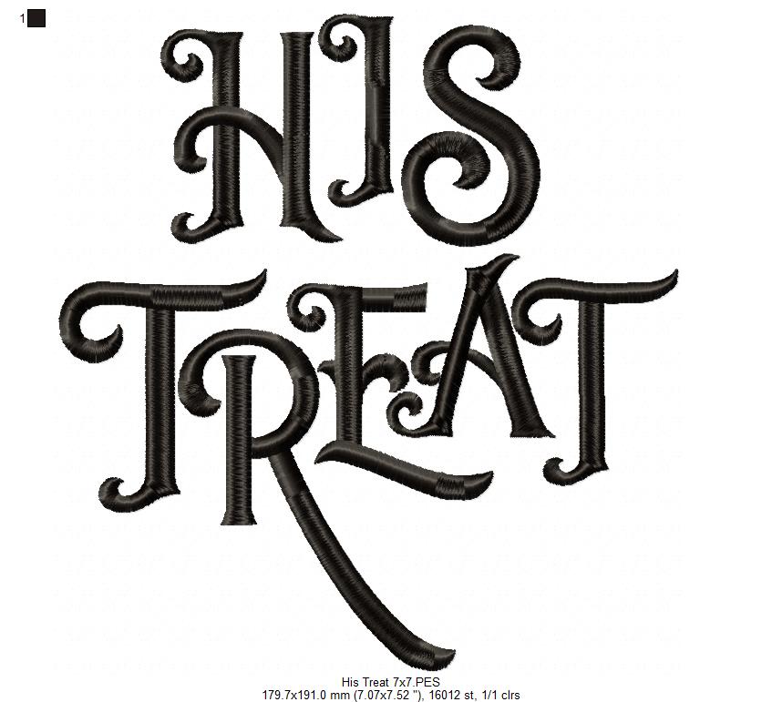 Her Trick and His Treat - Fill Stitch - Set of 2 designs