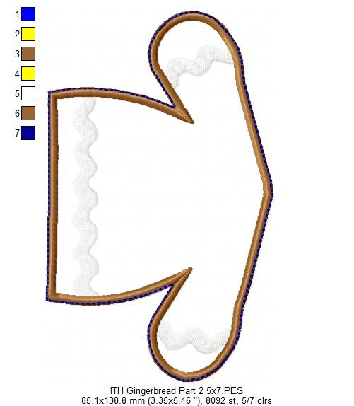 Cute Gingerbread Vase Ornament - ITH Project - Machine Embroidery Design