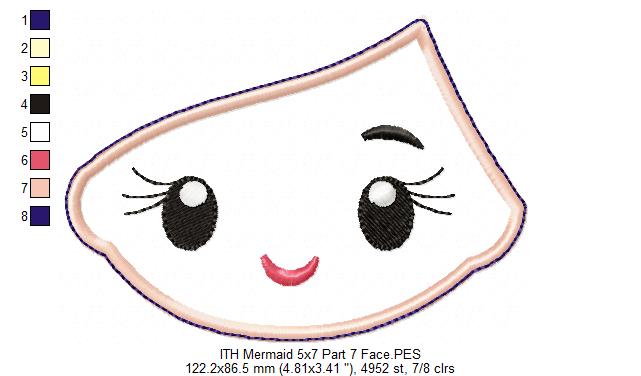 Mermaid With Bows - ITH Project - Machine Embroidery Design