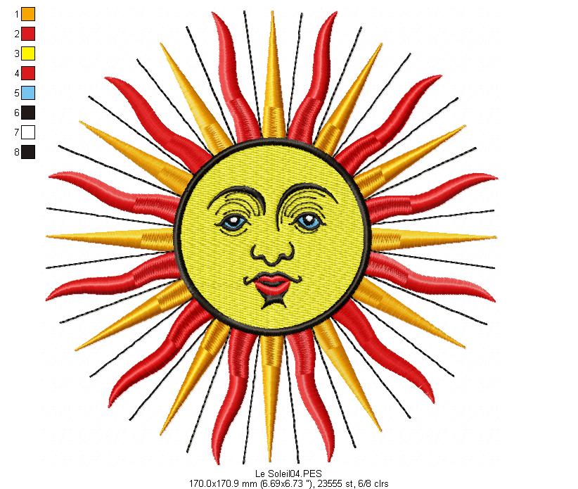 Baroque Sun - Satin Stitch