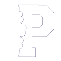 Monogram P and Flowers - Applique - Machine Embroidery Design