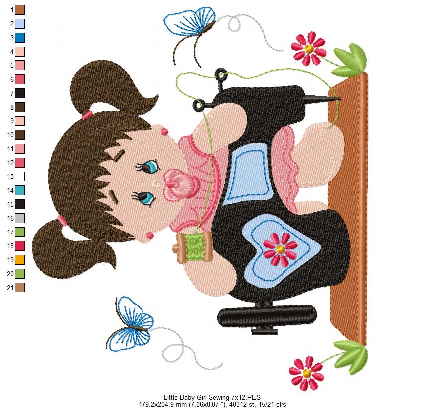 Baby Girl Sewing - Fill Stitch
