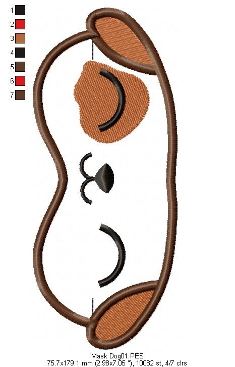 Cute Dog Boy Sleep Mask - ITH Project - Machine Embroidery Design