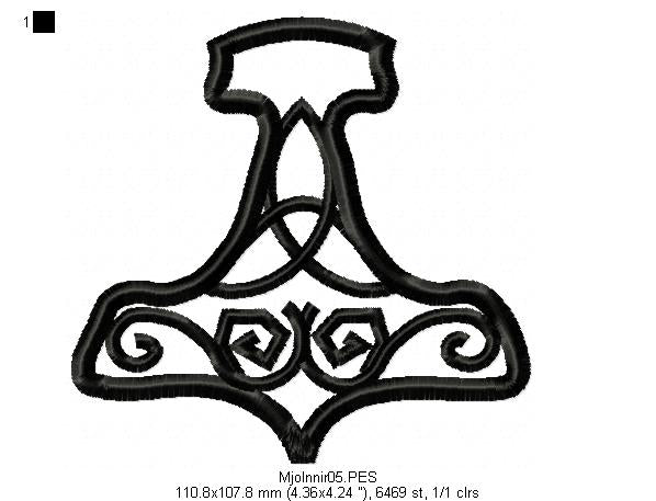 The Hammer of Thor - Fill Stitch - Machine Embroidery Design