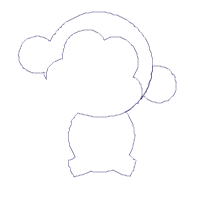 Monkey Boy Smiling - Applique - Machine Embroidery Design