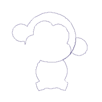 Monkey Girl with Bow - Applique - Machine Embroidery Design