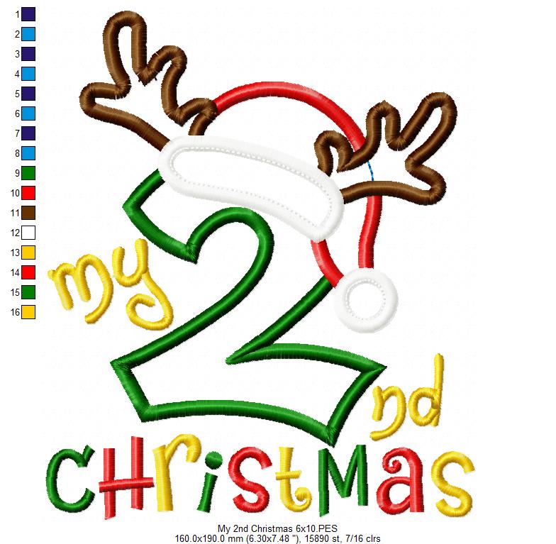 My 2nd Christmas Reindeer - Applique Embroidery