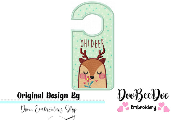 Cute Deer Door Hanger - ITH Project - Machine Embroidery Design