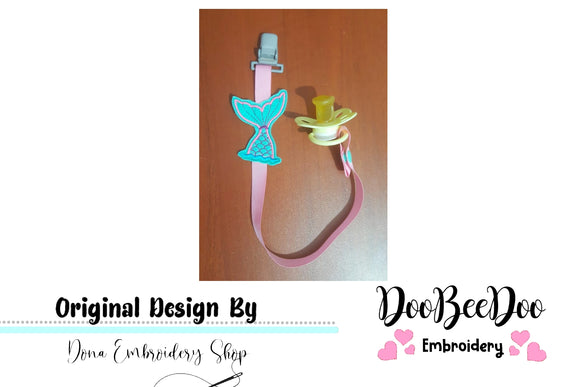 Mermaid Pacifier Holder - ITH Project - Machine Embroidery Design