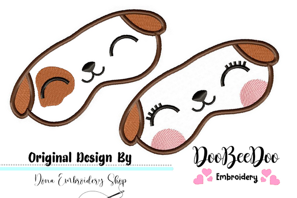 Cute Dogs Sleep Masks - ITH Project - Machine Embroidery Design