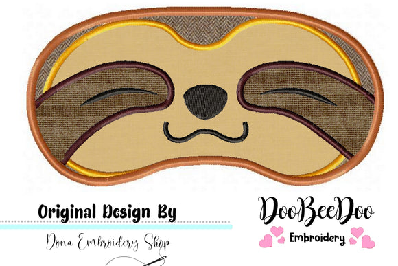 Sloth Sleep Mask - ITH Project - Machine Embroidery Design