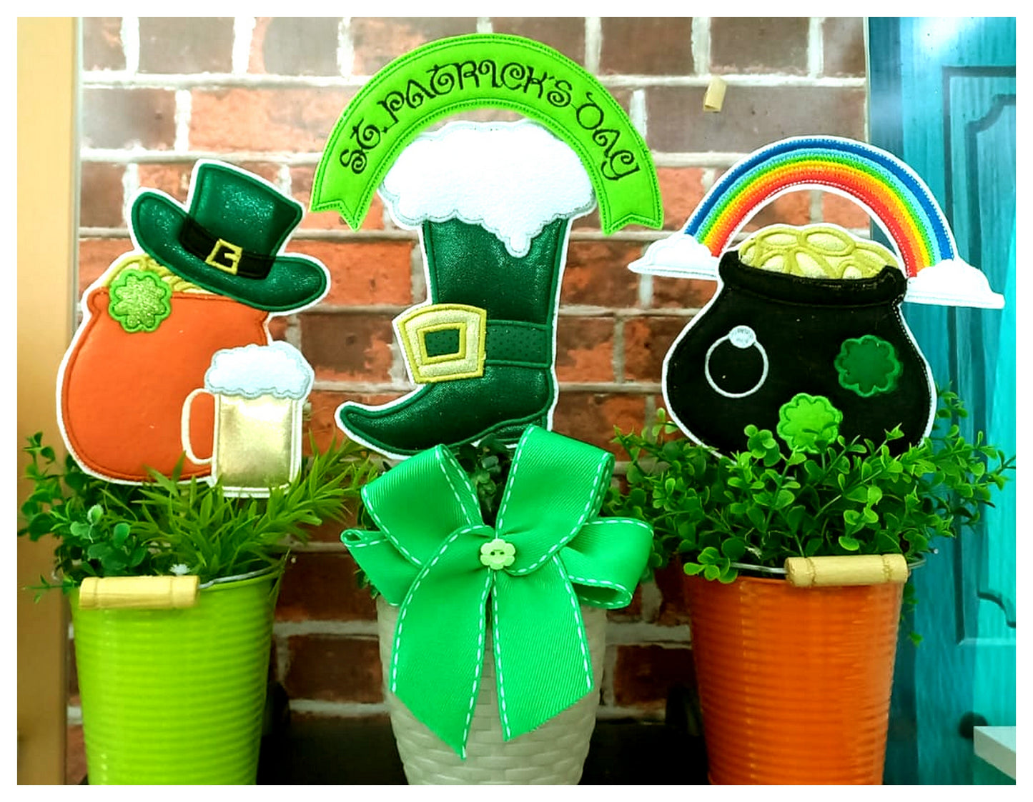 Leprechaun Ornaments Set of 3 designs - ITH Project - Machine Embroidery Design