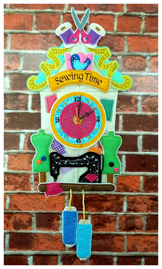 Cuckoo Clock Sewing Time Ornament - ITH Project - Machine Embroidery Design