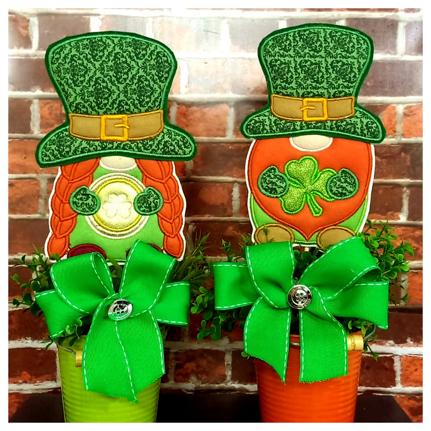 Leprechaun Couple Set of 2 Designs - ITH Project - Machine Embroidery Design