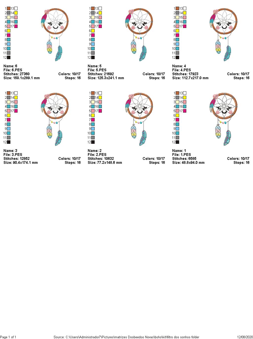 Dreams Catcherr - Applique - 6 Sizes - Machine Embroidery Design