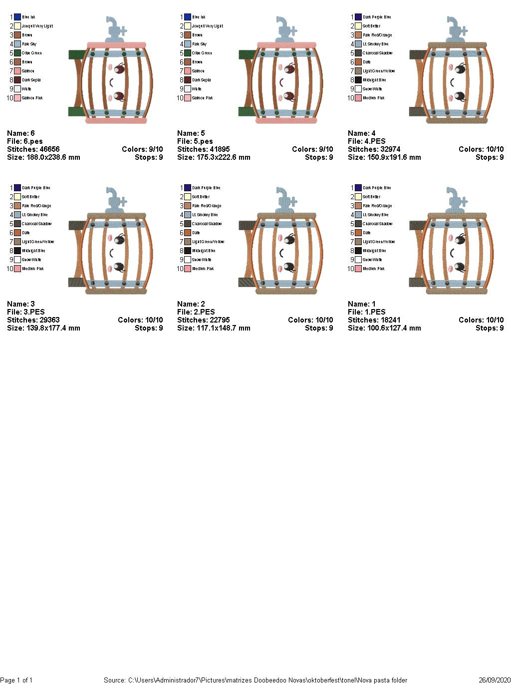 Oktoberfest Germany - Applique - 6 sizes - Set for 5 Designs - Machine Embroidery Design