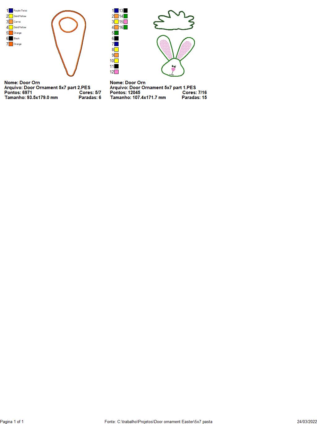 Easter Door Hanger - ITH Project - Machine Embroidery Design