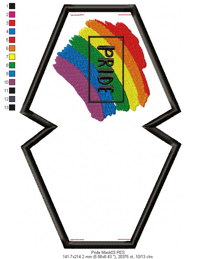 Pride Face Mask - ITH Project - Machine Embroidery Design