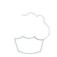 Rainbow Cupcake - Applique
