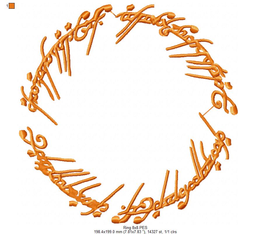 The Ring My Precious - Fill Stitch - Machine Embroidery Design