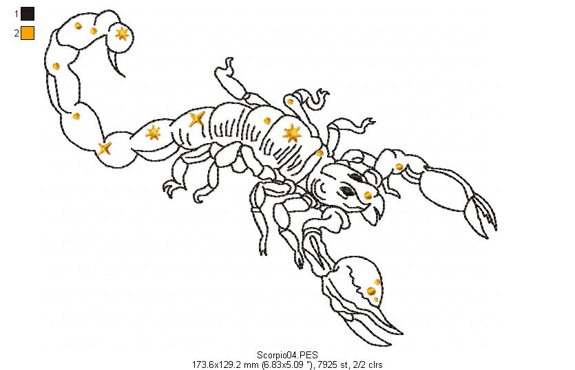 Scorpio Constellation - Redwork