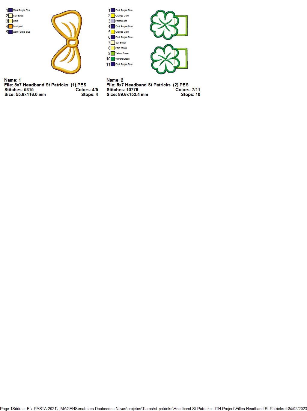 St. Patrick's Ears Headband - ITH Project - Machine Embroidery Design