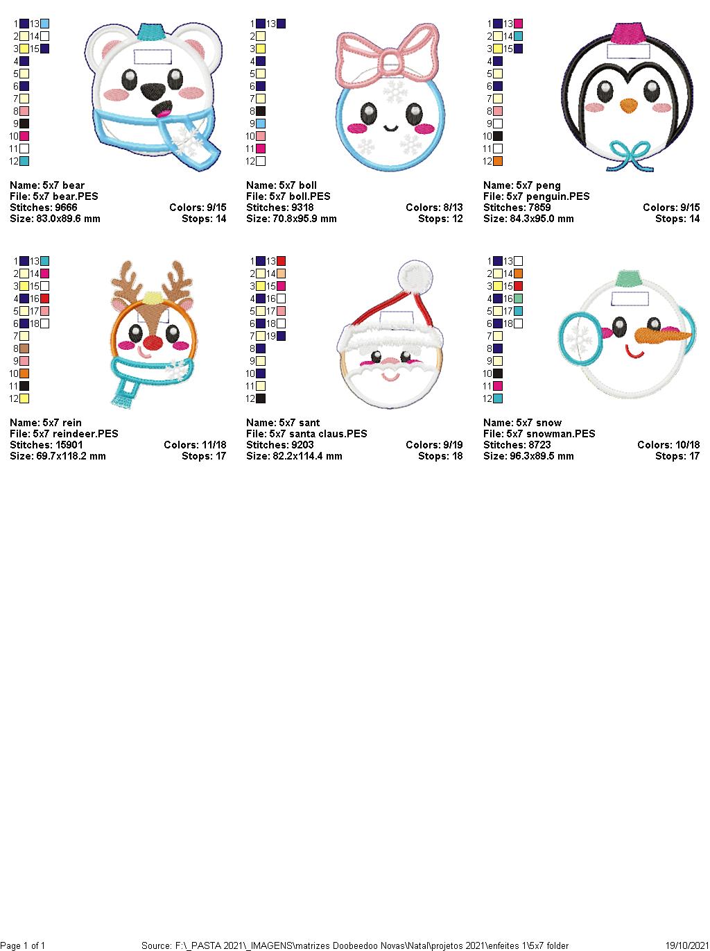 Christmas Tree Ornaments - ITH Project - Machine Embroidery Design