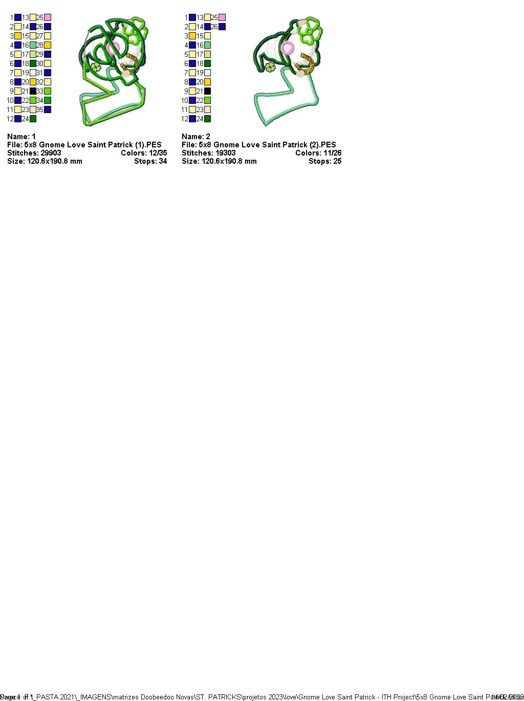 Saint Patrick's Gnome Love - ITH Project - Machine Embroidery Design