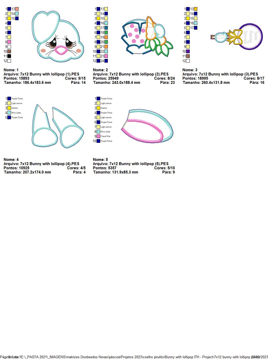 Bunny with Lollipop - ITH Project - Machine Embroidery Design