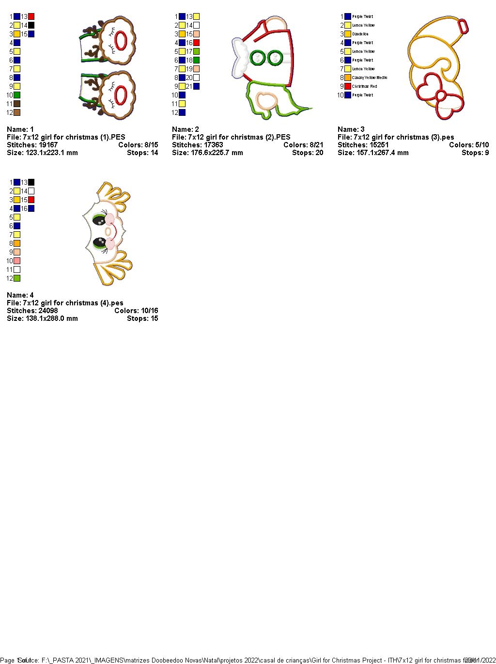 Beautiful Girl for Christmas - ITH Project - Machine Embroidery Design